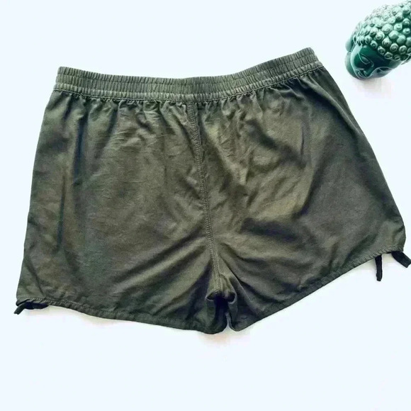 MADEWELL Army Green Cotton Elastic Highrise Side Tie Soft Board Shorts Size M - Picture 7 of 13